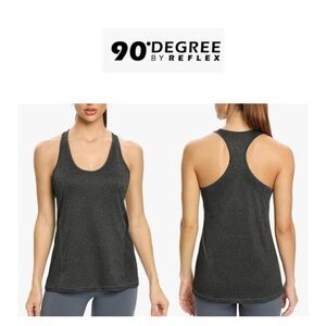 90 Degree By Reflex Grey Charcoal Racerback Tank M